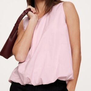 Banana Republic Poplin Bubble Tank Elegant Pink Sleeveless Top - Medium - NWT